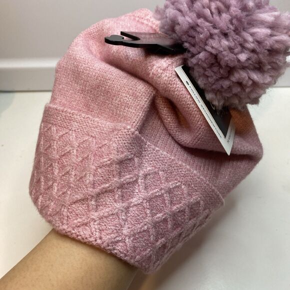 New With Tags Echo beanie Pink winter Hat with pom pom On Top for women - Picture 3 of 8